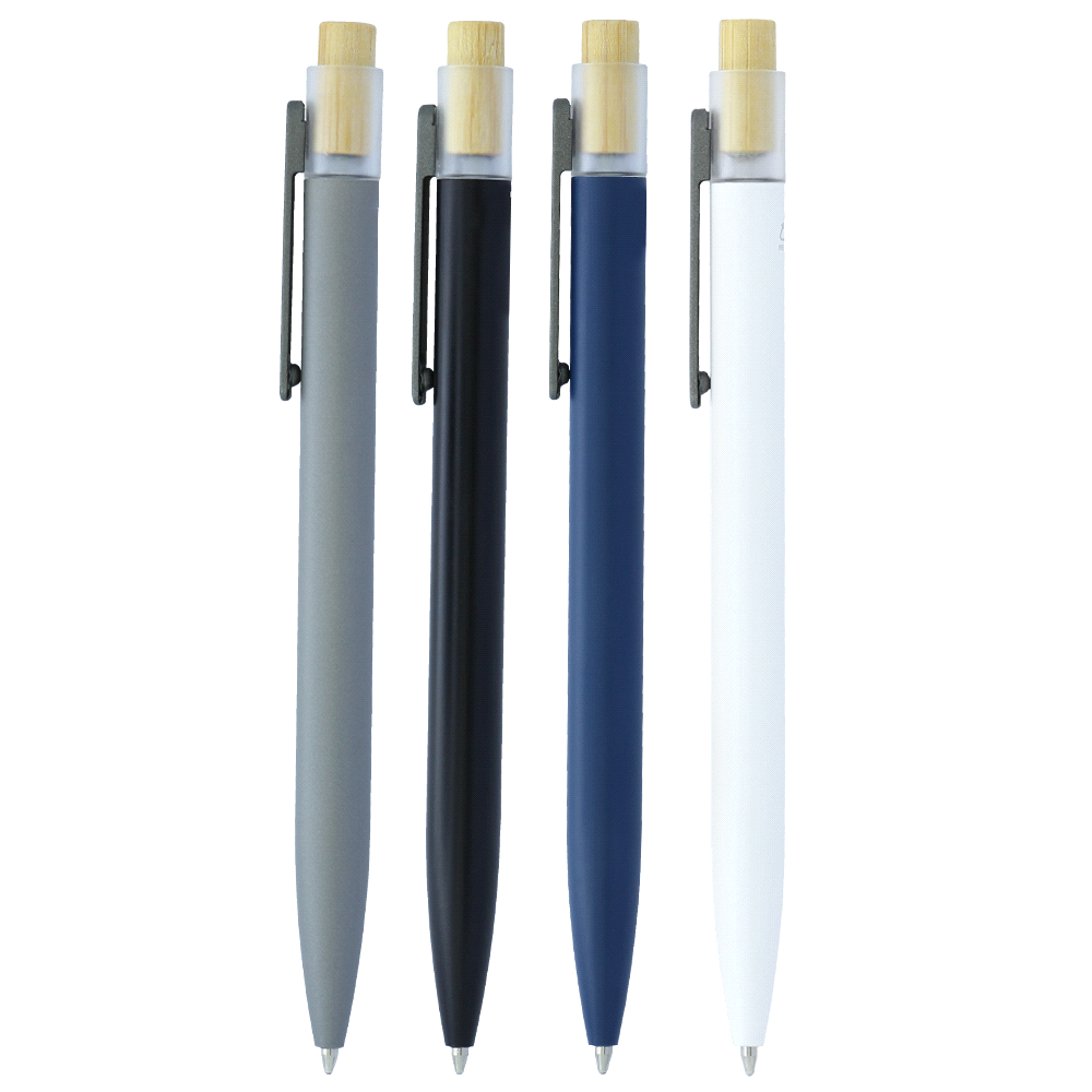 Recycled Aluminium Bamboo Clicker Pen – Impact Promotional Products
