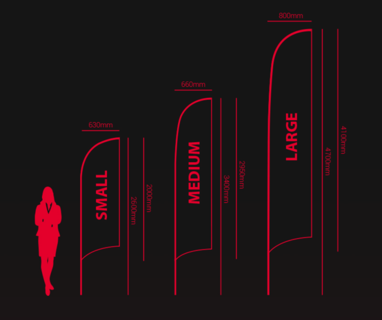 Promotional Banner diagram showing sizes.